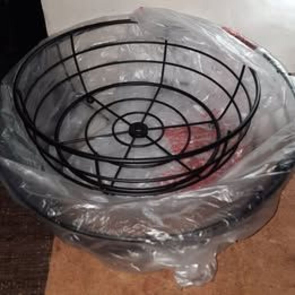 Black Steel Open Footed Baskets Set 2 Piece Set